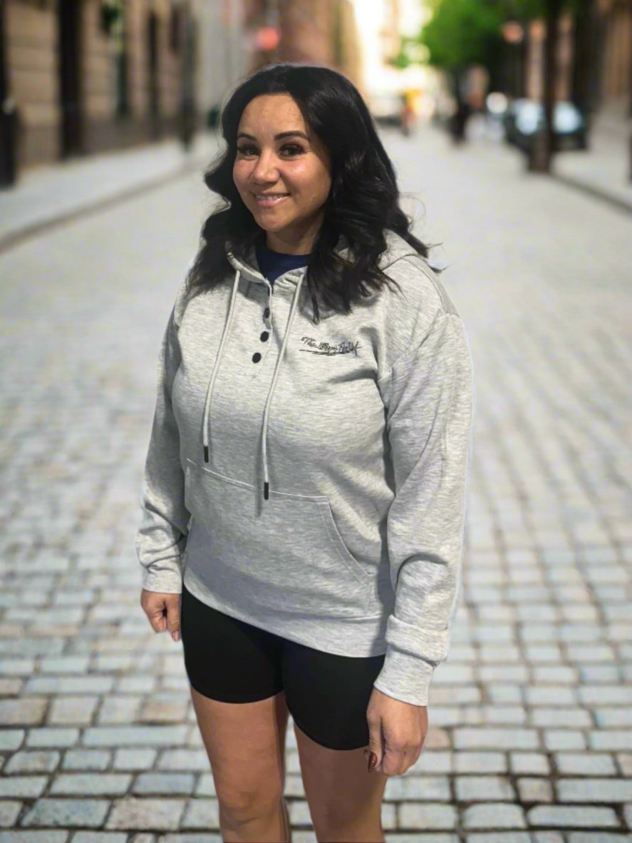 Grey Quarter Snap Hoodie